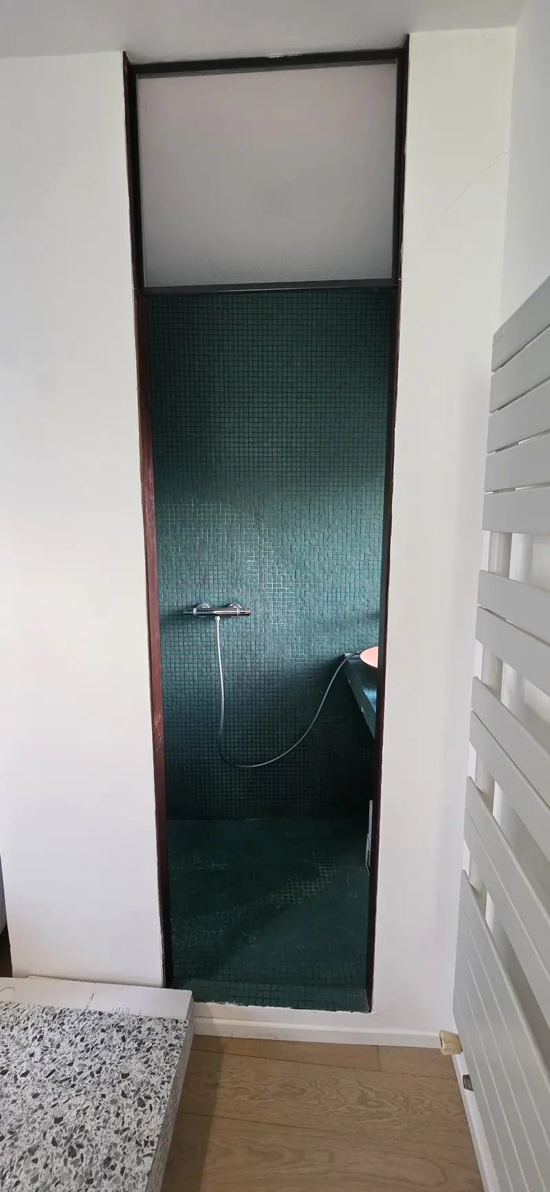 La douche avant travaux (Rénovation d’une salle de bain, Ermont)